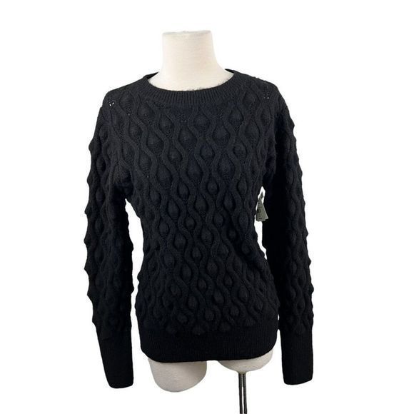 NWT SWEET ROMEO Black Crew Neck Sweater (M) - Picture 7 of 7